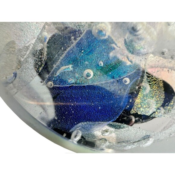 Vintage Art Glass Paperweight Signed By Roger Vines /2000/Rare / Tranquil Waters - Picture 8 of 16